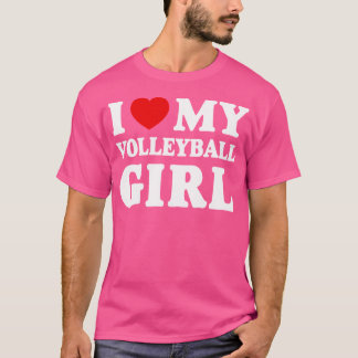 Camiseta Eu Amo Minha Garota De Voleibol Eu Corto Meu Gi De