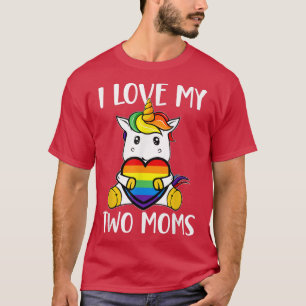 Camiseta Eu Amo Minha Garota LGBT Gay Ally Unicorn Mães Cut