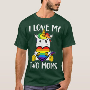 Camiseta Eu Amo Minha Garota LGBT Gay Ally Unicorn Mães Cut