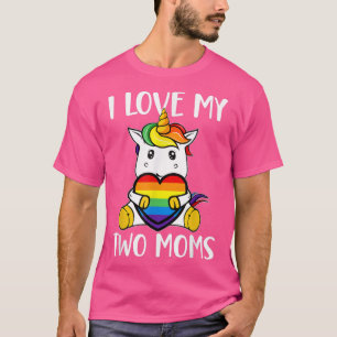 Camiseta Eu Amo Minha Garota LGBT Gay Ally Unicorn Mães Cut