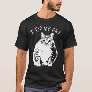 Camiseta Eu Amo Minha Gata Gorda, Engraçada, Gato, Present