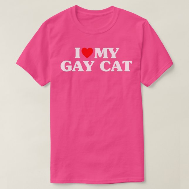 Camiseta Eu Amo Minha Gay Gata Engraçada (Frente do Design)