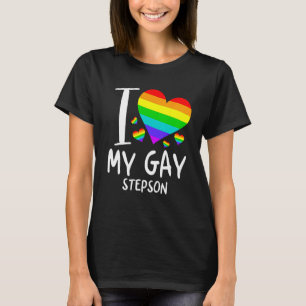 Camiseta Eu Amo Minha Gay Stepson LGBT Mês Família Orgulhos