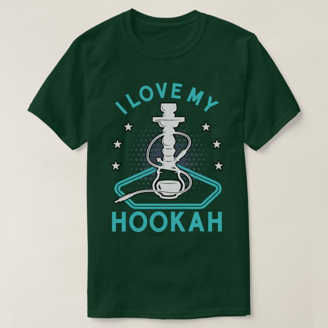 Camiseta Eu Amo Minha Hookah Engraçado Shisha Smoker Vape (Frente do Design)