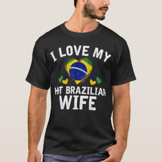 Camiseta Eu amo minha ideia brasileira quente do presente