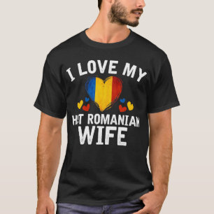 Camiseta Eu amo minha ideia romena quente do presente do