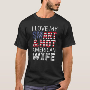 Camiseta Eu amo minha inteligente e quente esposa americana