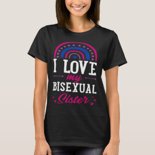 Camiseta Eu Amo Minha Irmã Bissexual Bohemian Rainbow Boho 
