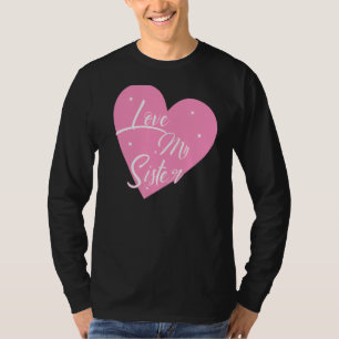 Camiseta Eu Amo Minha Irmã Coração Minha Irmã Gráfica