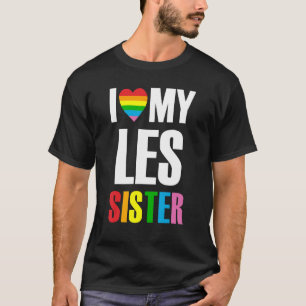 Camiseta Eu Amo Minha Irmã Rainbow Lgbt Correspondente Famí