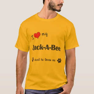 Camiseta Eu amo minha Jack-UM-Abelha (o cão masculino)