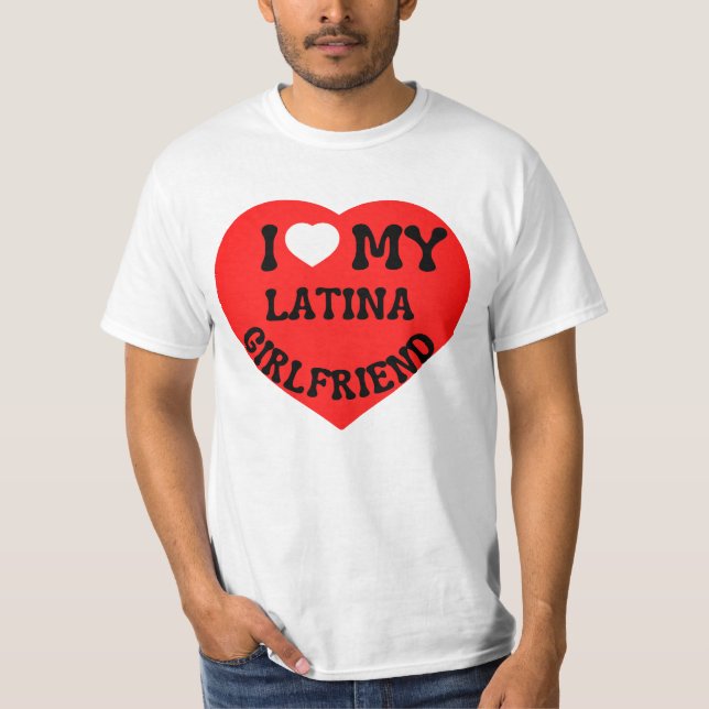 Camiseta Eu amo minha latina namorada hot namorada bf (Frente)