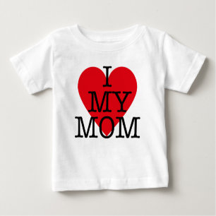 Camiseta eu amo minha mãe citando Dia de as mães vermelho