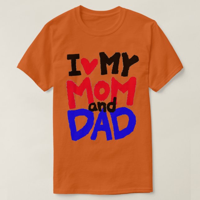 Camiseta Eu Amo Minha Mãe E A Ideia Do Presente Do Pai (Frente do Design)
