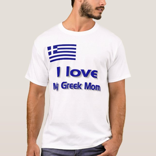 Camiseta Eu amo minha mãe grega (Frente)