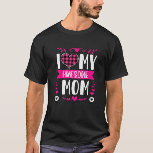 Camiseta Eu Amo Minha Mãe Incrível Dia de as mães Rosa O