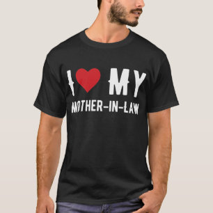 Camiseta Eu amo minha mãe no Coração da Lei Mãe Engraç