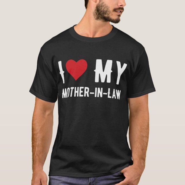 Camiseta Eu amo minha mãe no Coração da Lei Mãe Engraçada (Frente)