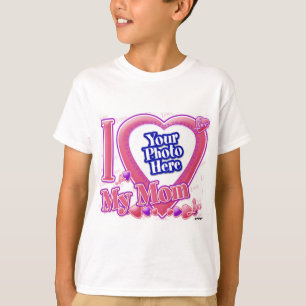 Camiseta Eu amo minha mãe rosa/roxa - foto