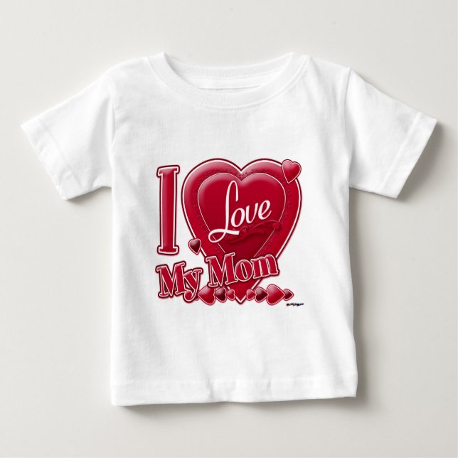 Camiseta Eu amo minha mãe vermelha (Frente)