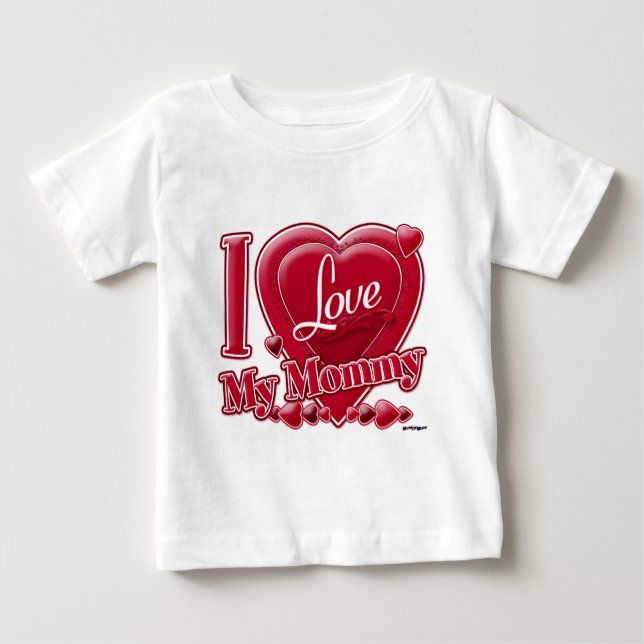 Camiseta Eu amo minha Mamãe - coração (Frente)
