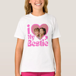 Camiseta Eu Amo Minha Melhor Amiga Foto Personalizada