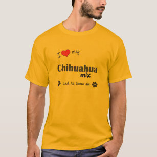 Camiseta Eu amo minha mistura da chihuahua (o cão