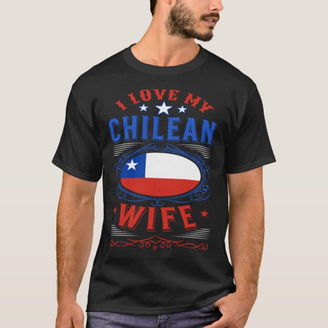 Camiseta Eu amo minha mulher chilena (Frente)