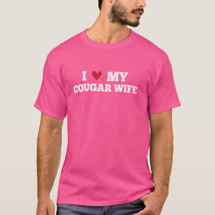 Camiseta Eu Amo Minha Mulher Cougar Engraçado Aniversário D