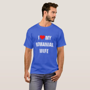Camiseta Eu Amo Minha Mulher Romena