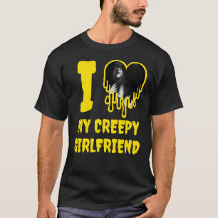 Camiseta Eu Amo Minha Namorada Assustadora Foto de Coração