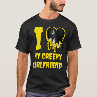 Camiseta Eu Amo Minha Namorada Assustadora Foto de Coração 