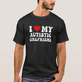 Camiseta Eu Amo Minha Namorada Autista - Design Retro