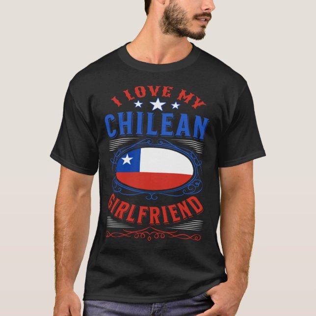 Camiseta Eu amo minha namorada chilena (Frente)