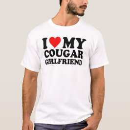 Camiseta Eu Amo Minha Namorada Cougar -Design de Texto