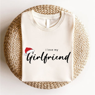 Camiseta Eu Amo Minha Namorada de Natal Trendy White