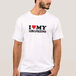 Camiseta Eu Amo Minha Namorada - Design Clássico de Coração