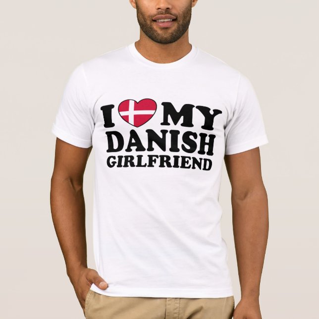 Camiseta Eu Amo Minha Namorada Dinamarquesa (Frente)