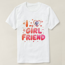 Camiseta Eu Amo Minha Namorada Foto Personalizada