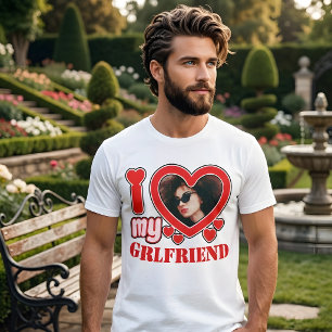 Camiseta Eu Amo Minha Namorada Foto Texto Personalizado