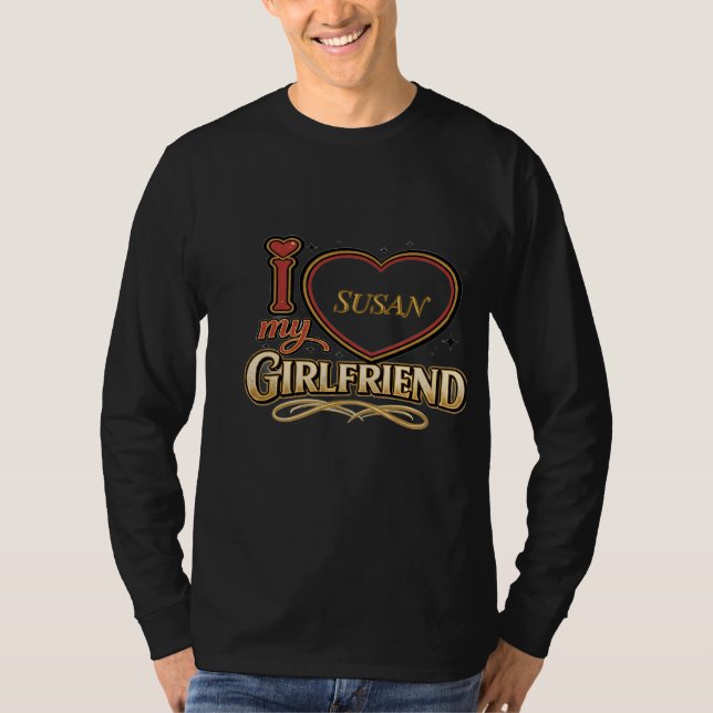 Camiseta Eu Amo Minha Namorada Personalizado (Frente)