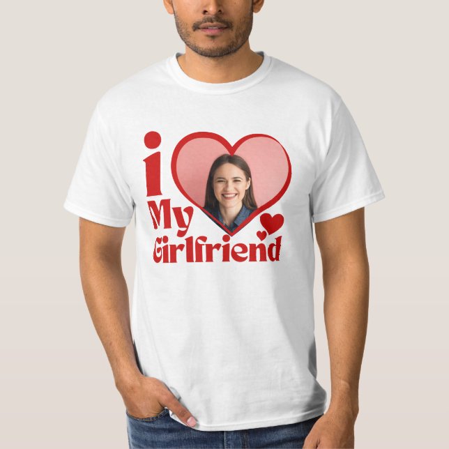 Camiseta Eu Amo Minha Namorada Personalizado  (Frente)