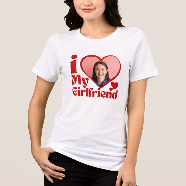 Camiseta Eu Amo Minha Namorada Personalizado  (Frente)