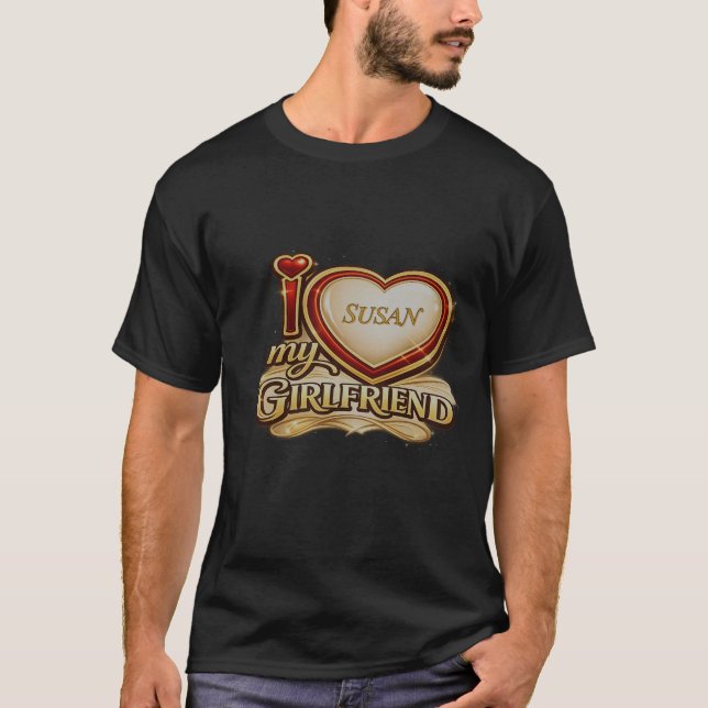 Camiseta Eu Amo Minha Namorada Personalizado (Frente)