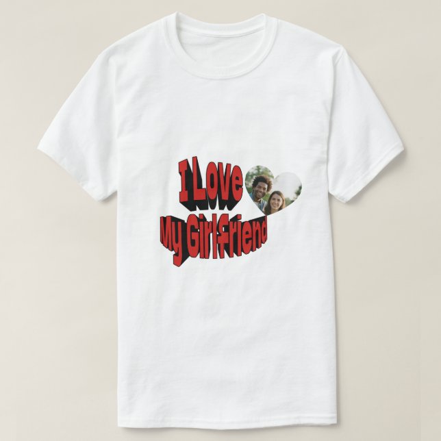 Camiseta Eu Amo Minha Namorada Personalizado  (Frente do Design)