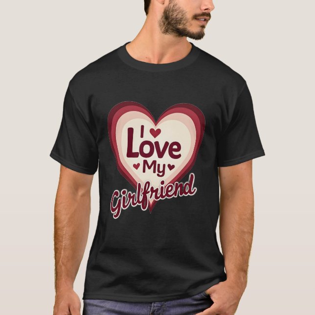 Camiseta Eu Amo Minha Namorada Personalizado (Frente)