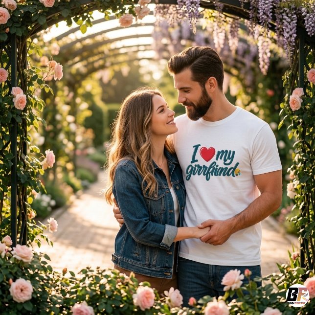 Camiseta Eu Amo Minha Namorada Personalizado | Presentes Mi (Criador carregado)