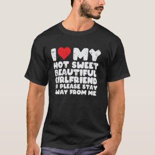 Camiseta Eu Amo Minha Namorada Quente e Doce Piada Engraçad
