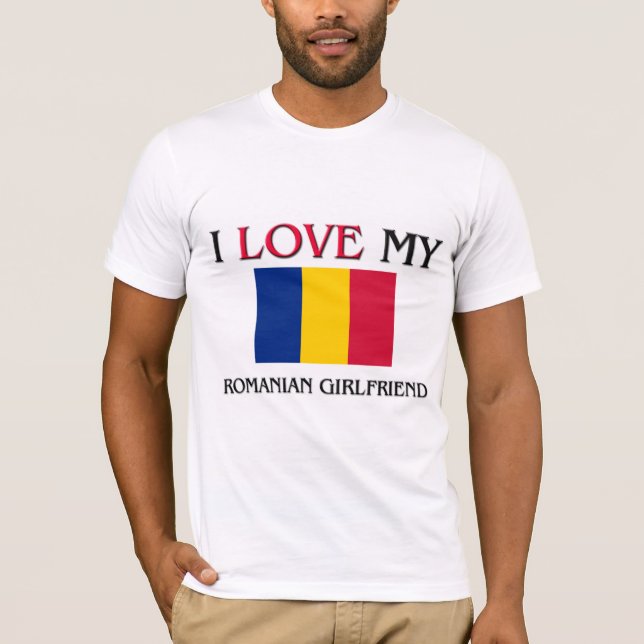 Camiseta Eu Amo Minha Namorada Romena (Frente)