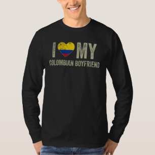 Camiseta Eu Amo Minha Namorado Colombiana Colômbia Bandeira